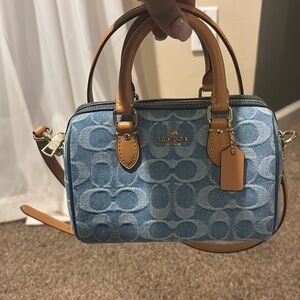 Authentic Coach light denim mini Rowan
